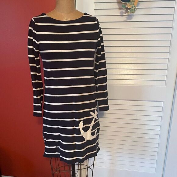J CREW | stretchy striped long sleeve nautical dress XXS - Picture 1 of 7